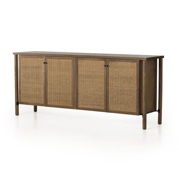 Veta Taupe Mango Wood Cane Sideboard | Scout & Nimble