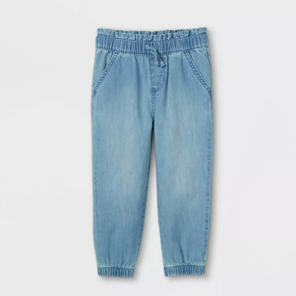 Toddler Girls' Woven Denim Jogger Pants - Cat & Jack™ | Target