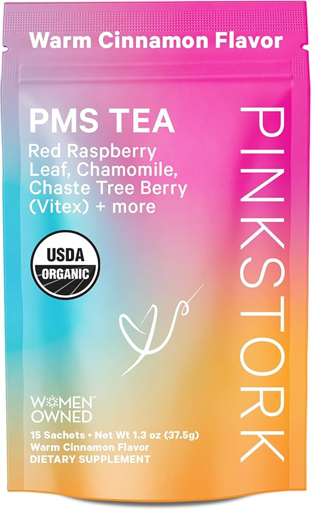 Pink Stork Organic PMS Tea for Hormone Balance, Mood Swings, Bloating, and Period Regularity - 8 ... | Amazon (US)
