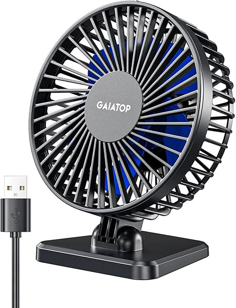 Gaiatop USB Desk Fan, Small But Powerful, Portable Quiet 3 Speeds Wind Desktop Personal Fan, Adju... | Amazon (US)