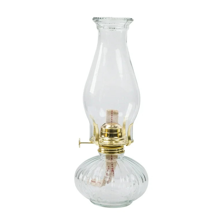 Chonsun Oil Lamp 12.6" Vintage Gold Accent Home Decor Clear Glass Chimney | Walmart (US)