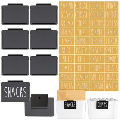 Talented Kitchen Talented Kitchen 8 Piece Metal Basket Labels Clip On Holders with 40 Labels, Black Label Clips for Storage Bins | Target