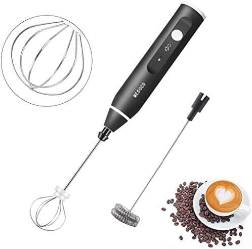 Milk Frother, Handheld Foam Maker USB Rechargeable Coffee Frother with 2 Stainless Whisks，3-Speed Ad | Amazon (US)