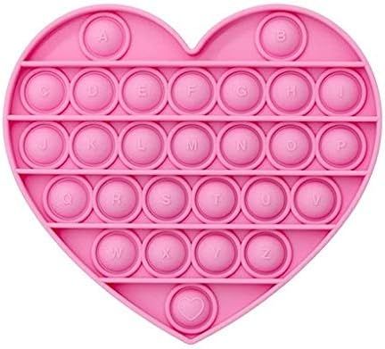 Pink Heart Pop Bubble Push Fidget Sensory Toy with Alphabets Squeeze Toys for Kids Adults, Calms ... | Amazon (US)