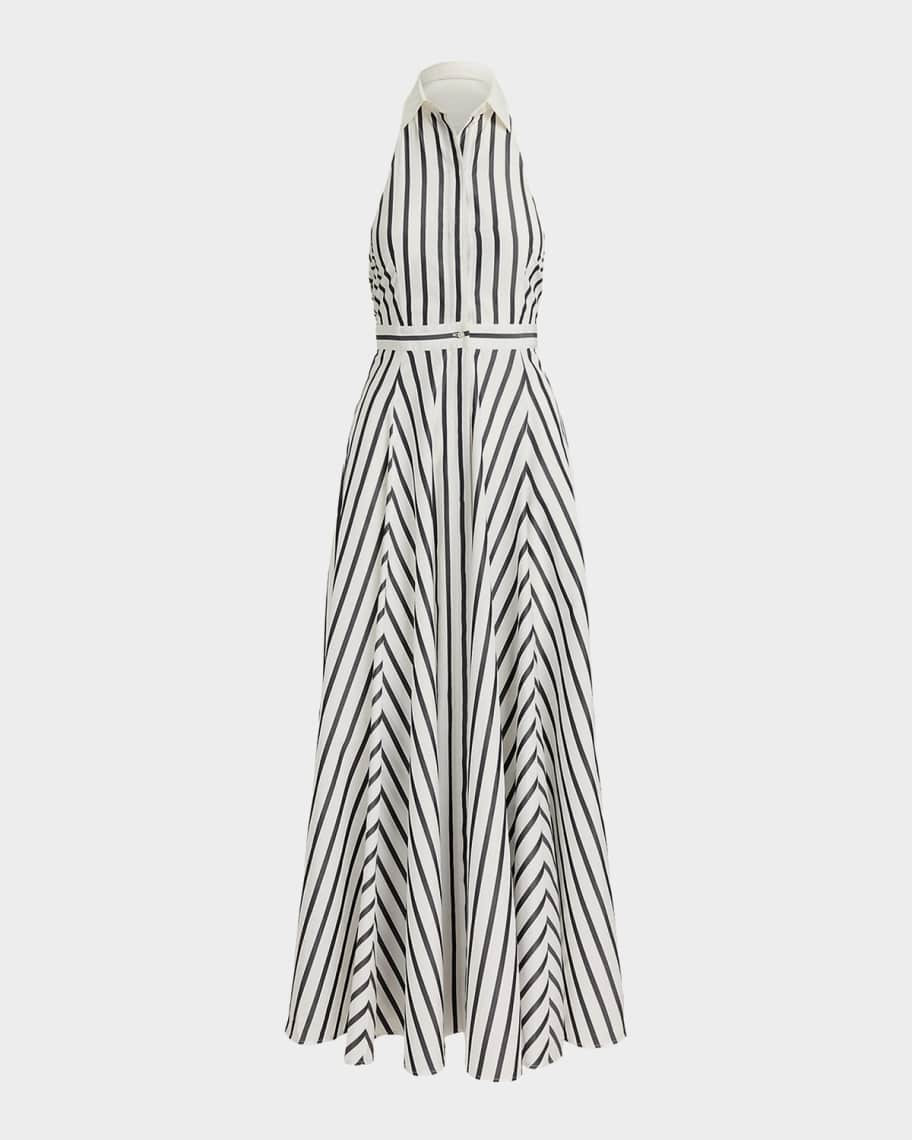 Ralph Lauren Collection Eldred Striped Cotton Day Dress | Neiman Marcus