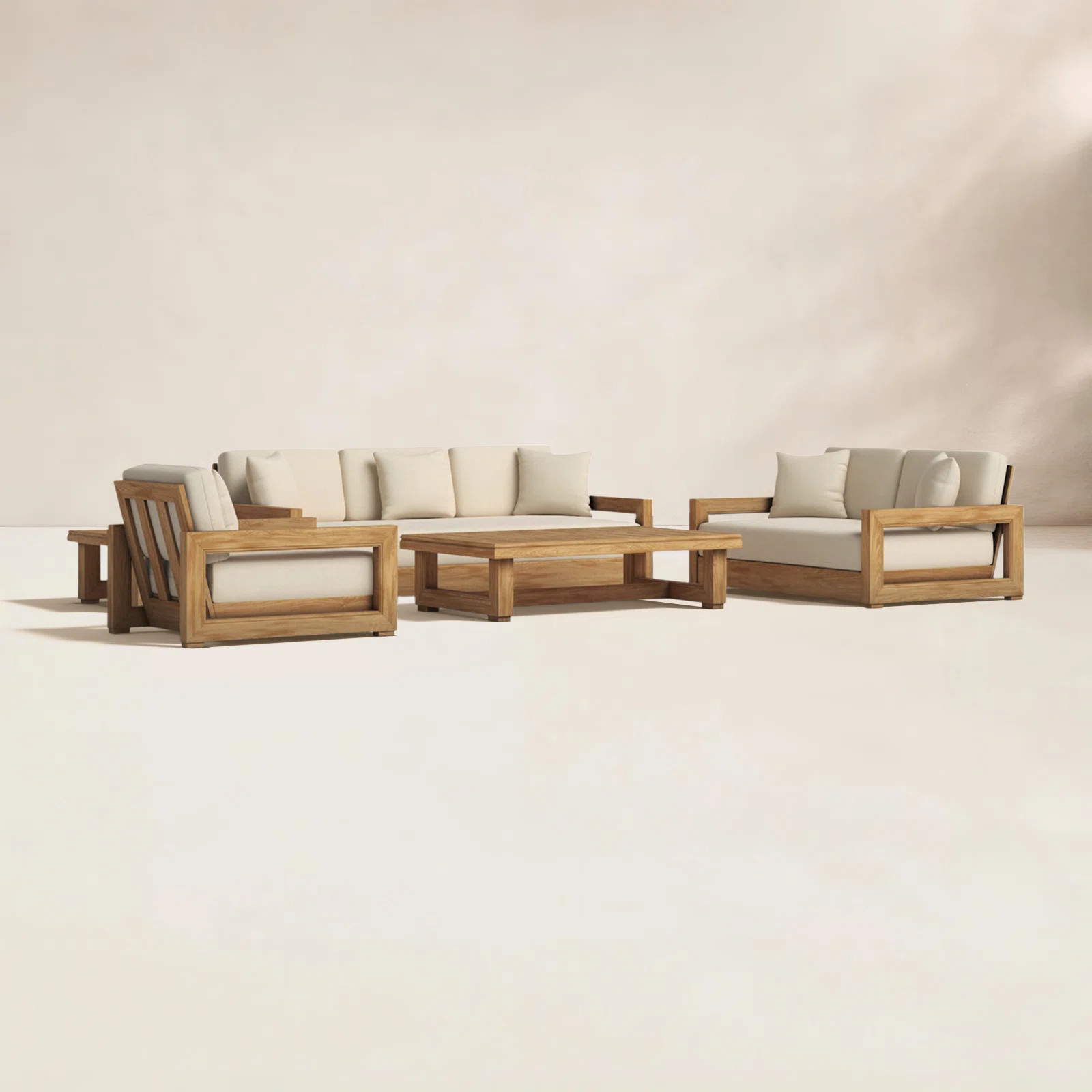 Melrose 5 - Piece Teak Sofa Seating Group with Cushions | Joss & Main