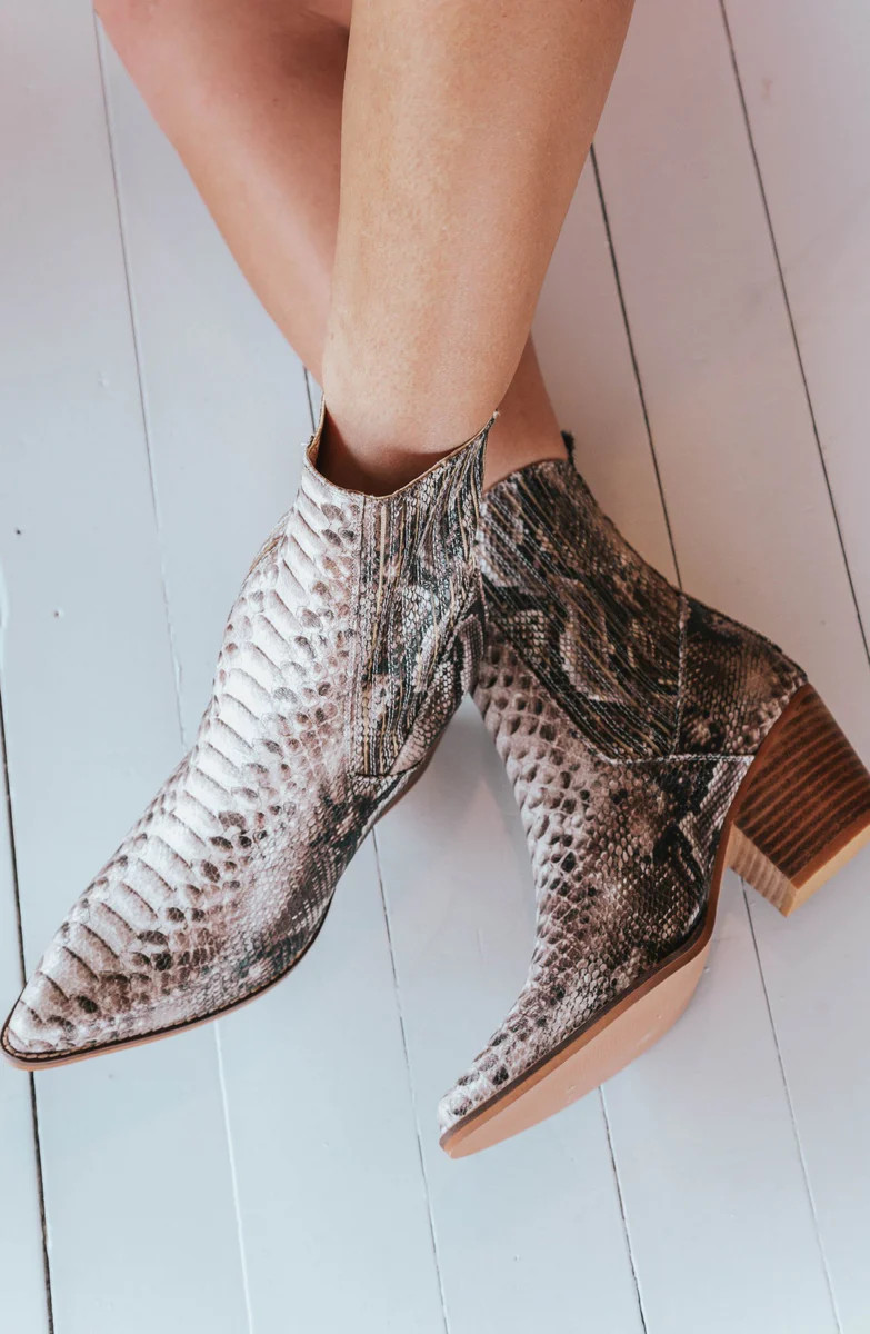 Wild Spirit Snake Print Bootie | Apricot Lane Boutique