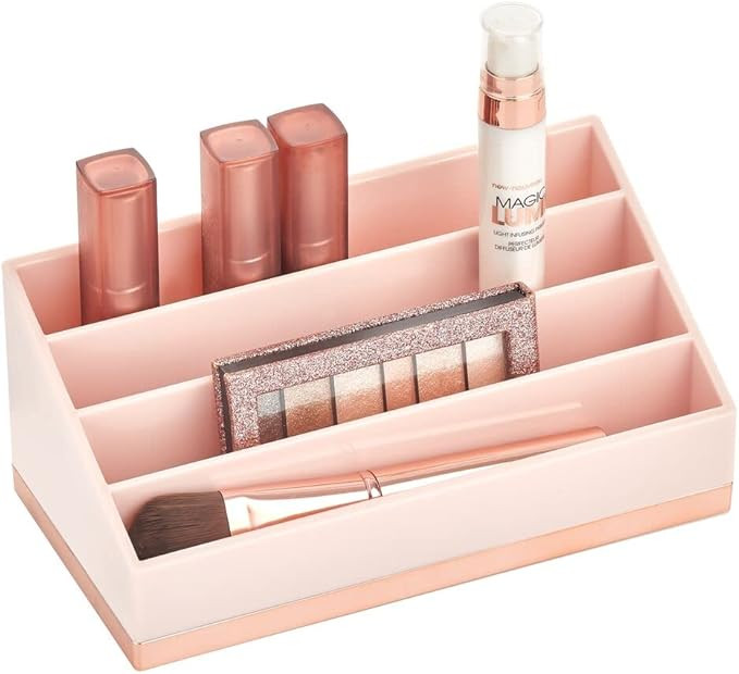 mDesign Plastic 4 Tier Cosmetic Palette Organizer with 4 Compartments for Bathroom Vanity, Counte... | Amazon (US)