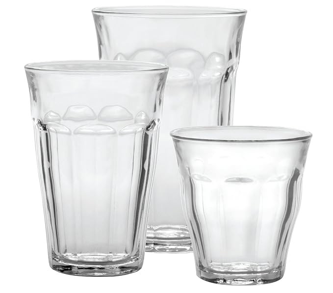 Duralex CC1/18 Made In France Picardie 18-Piece Clear Drinking Glasses & Tumbler Set: Set include... | Amazon (US)