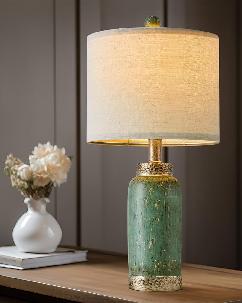G-SAFAVA Table Lamp for Bedroom Living Room 20.25" Farmhouse Rustic Vintage Small Lamps Bedside N... | Amazon (US)