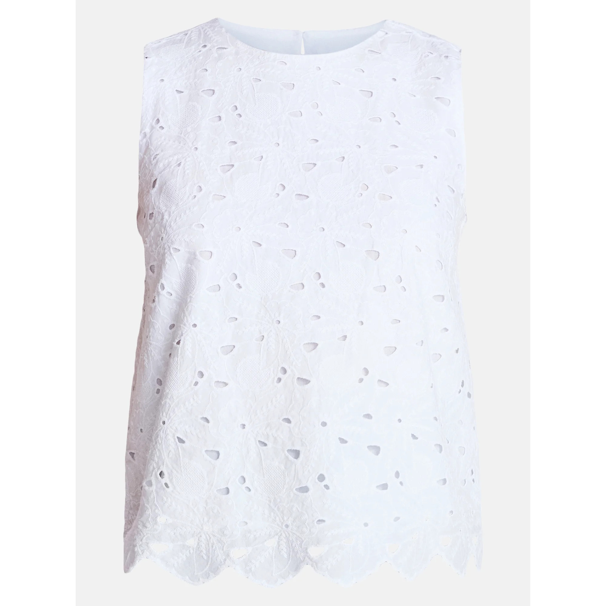 Time and Tru Women’s and Women’s Plus Eyelet Embroidered Top, Sizes XS-4X | Walmart (US)