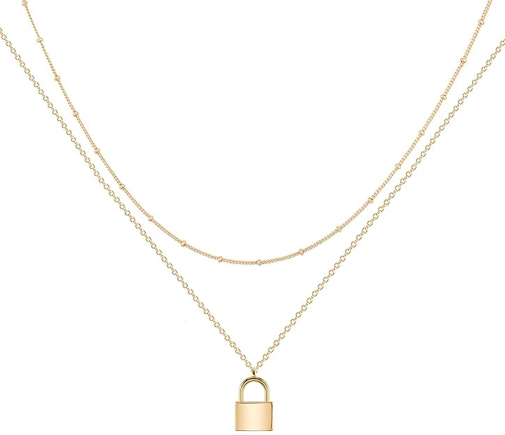 MEVECCO Layered Heart Necklace Pendant Handmade 18k Gold Plated Dainty Gold Choker Arrow Bar Laye... | Amazon (US)