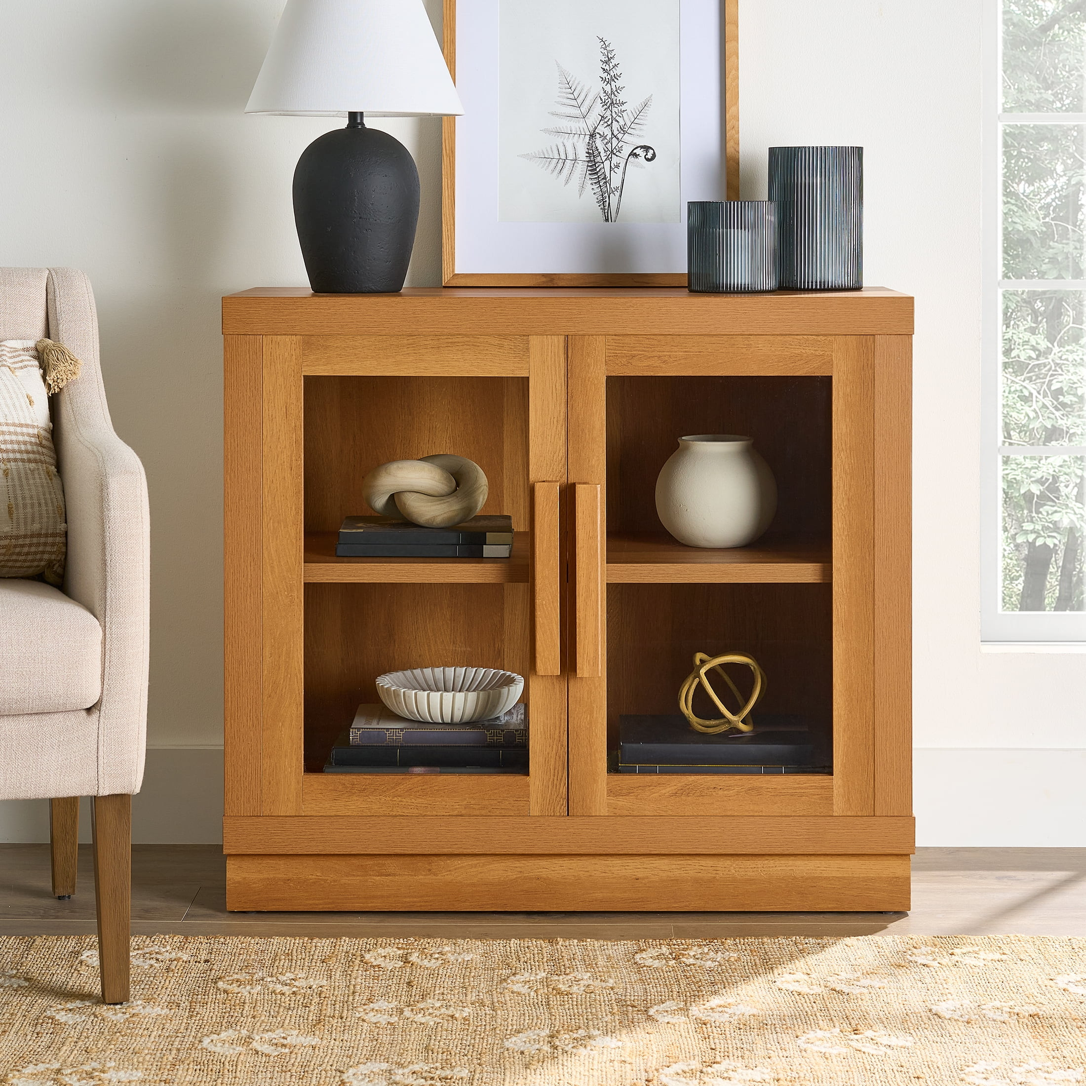 Better Homes & Gardens Ezra Accent Cabinet, Light Honey Finish | Walmart (US)