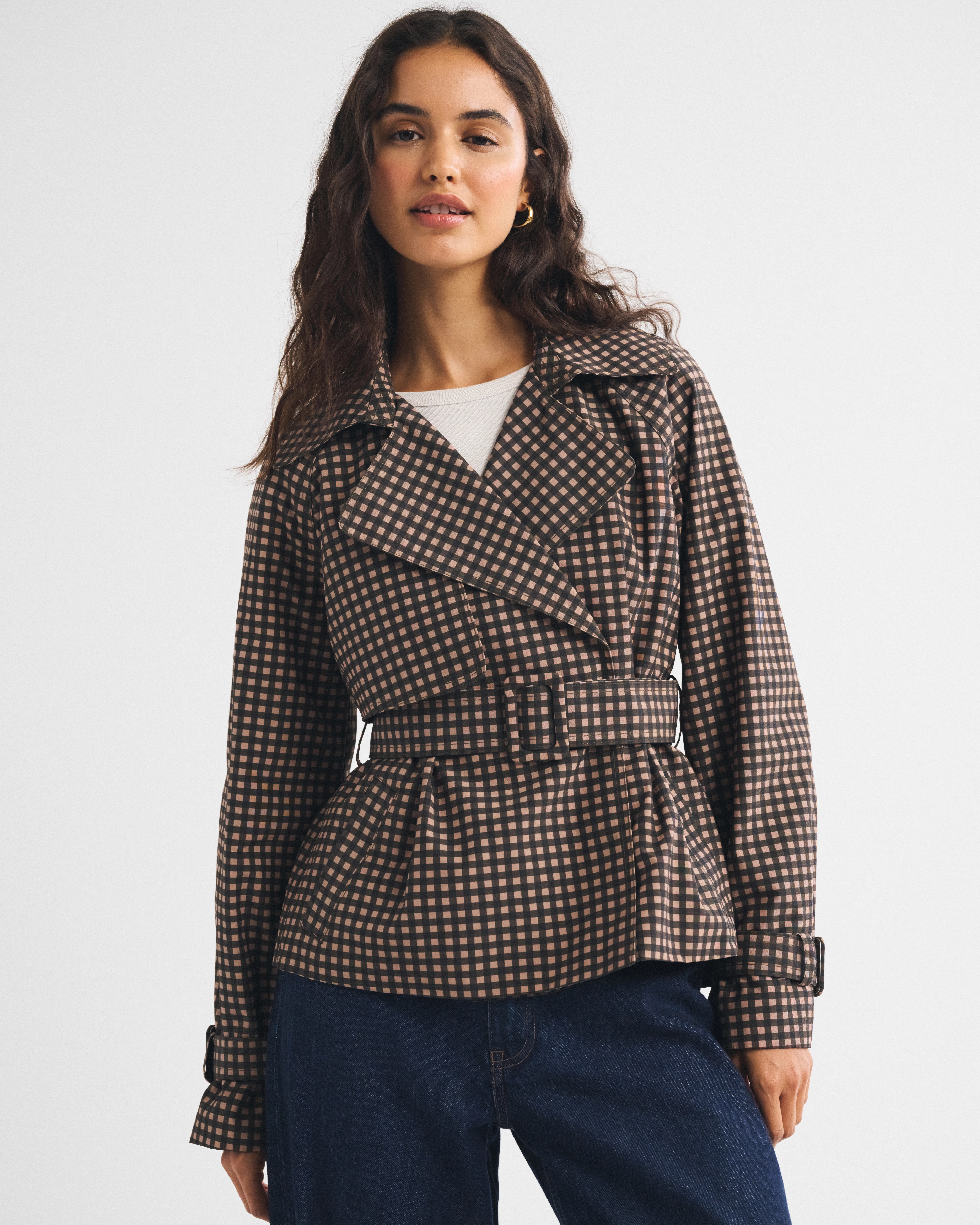 Short Belted Trench Coat | Abercrombie & Fitch (US)