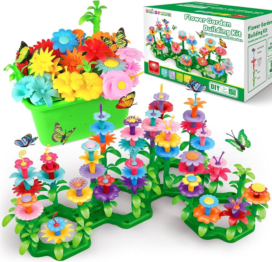 SpringFlower Toys for Girls 3 4 5 6 7 Years Old, Flower Garden Building Kit with Storage case,Edu... | Amazon (US)