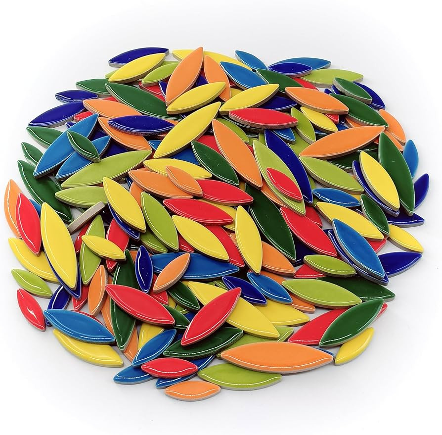 Glazed Ceramic Mosaic Tiles for Crafts, 1.1lb Leaf Petal Tiles for Mosaic Crafts, Assorted Porcel... | Amazon (US)