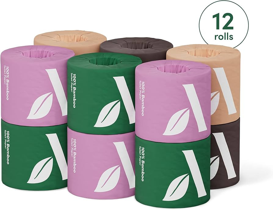 Amazon Aware 100% 3-ply Bamboo Toilet Paper, Unscented, 12 Rolls, 350 Sheets per roll, Total 4200... | Amazon (US)