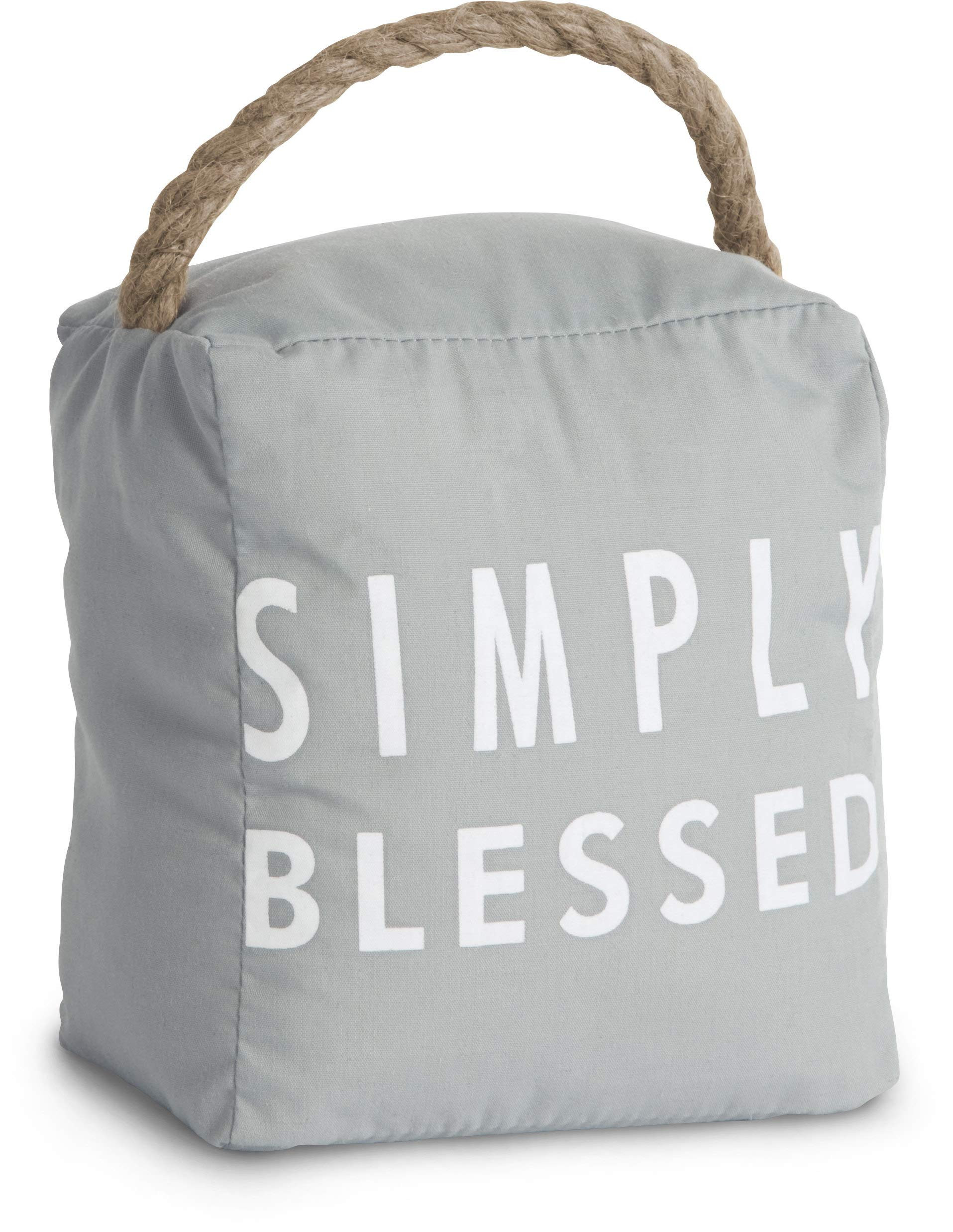Pavilion Gift Company - Open Door Decor 5" x 6" Gray Door Stopper Simply Blessed | Amazon (US)