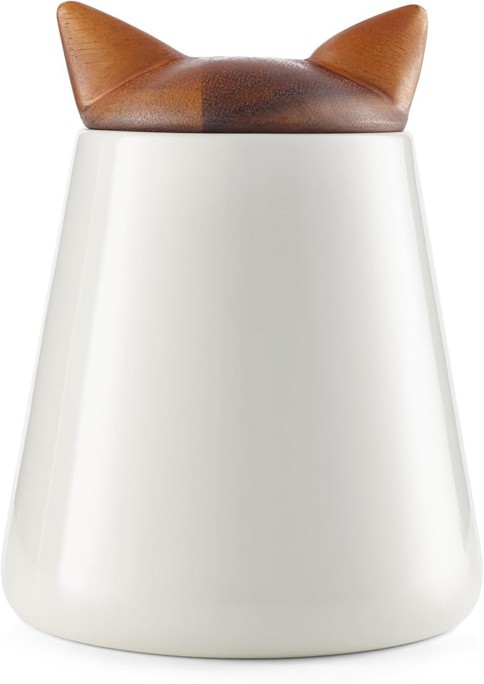 Nambé Cat Treat Jar - 5.5” x 7”, Decorative Feline Storage Container with Acacia Wood Lid & ... | Amazon (US)