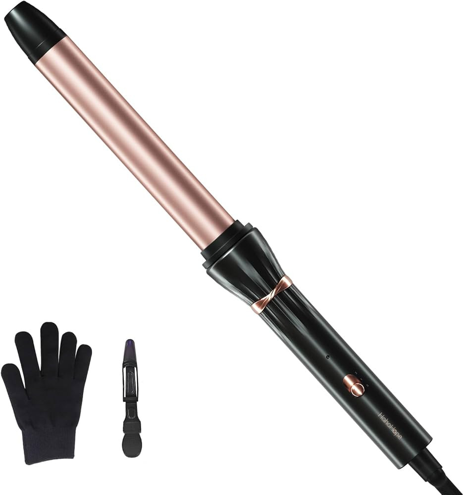 Hahahope 1 Inch Ceramic Curling Wand, Long Barrel Hair Curler for Medium to Long Hair, Clamp-Free... | Amazon (US)