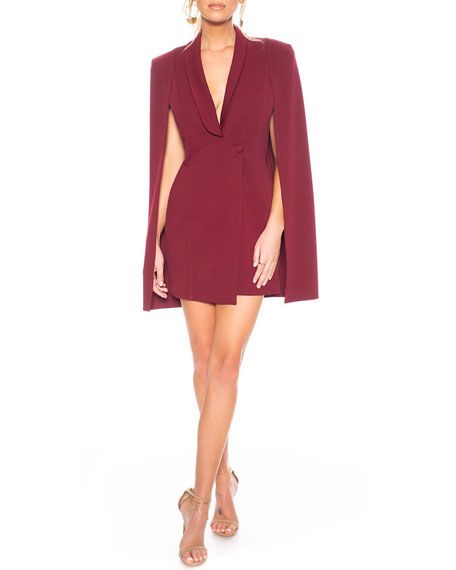 Katie May Boss Lady Mini Cape Dress | Neiman Marcus