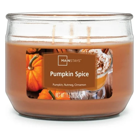 Mainstays Pumpkin Spice Scented 3 Wick Candle 11.5 oz. | Walmart (US)