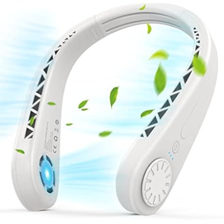 Portable Neck Fan, Upgraded Foldable Bladeless Neck Fan, 5000 mAh Rechargeable Battery, 3 Speeds Adj | Amazon (US)