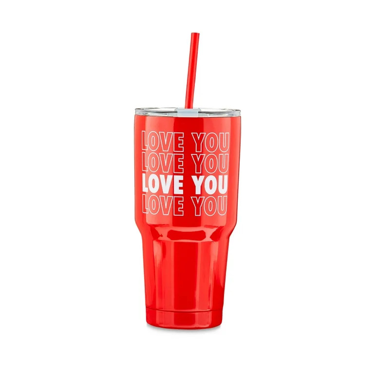 Way to Celebrate! Valentine's Day Love You Red Stainless Steel 32oz Tumbler | Walmart (US)