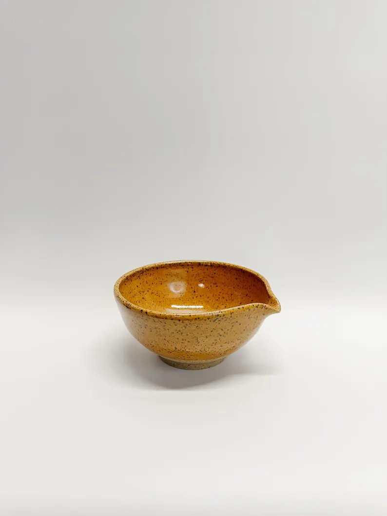 Handmade Orange Speckled Pottery Matcha Bowl, Clay Mixing Dish With Pour Spout - Etsy | Etsy (US)