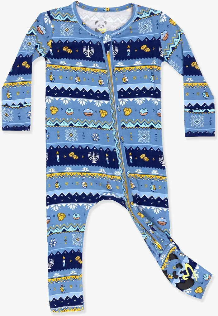 Bellabu Bear Baby Hanukkah Fair Isle Convertible Footie | Nordstrom | Nordstrom