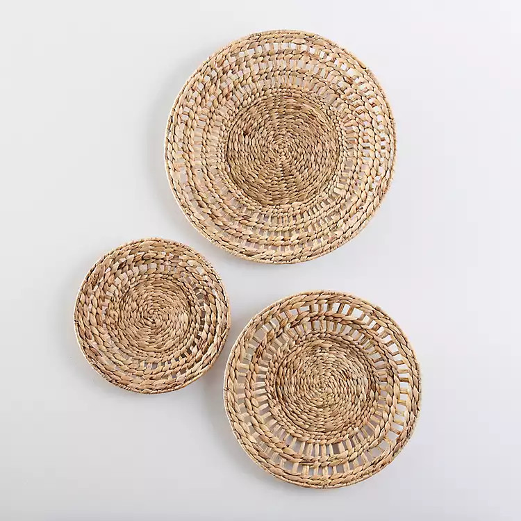 Water Hyacinth Basket Wall Plaques, Set of 3 | Kirkland's Home
