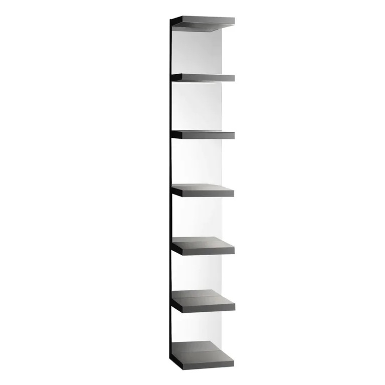 Impressions Vanity Slaystation Natalie Mirrored 6 Tier Column Shelves for Modern Home Decor (Blac... | Walmart (US)