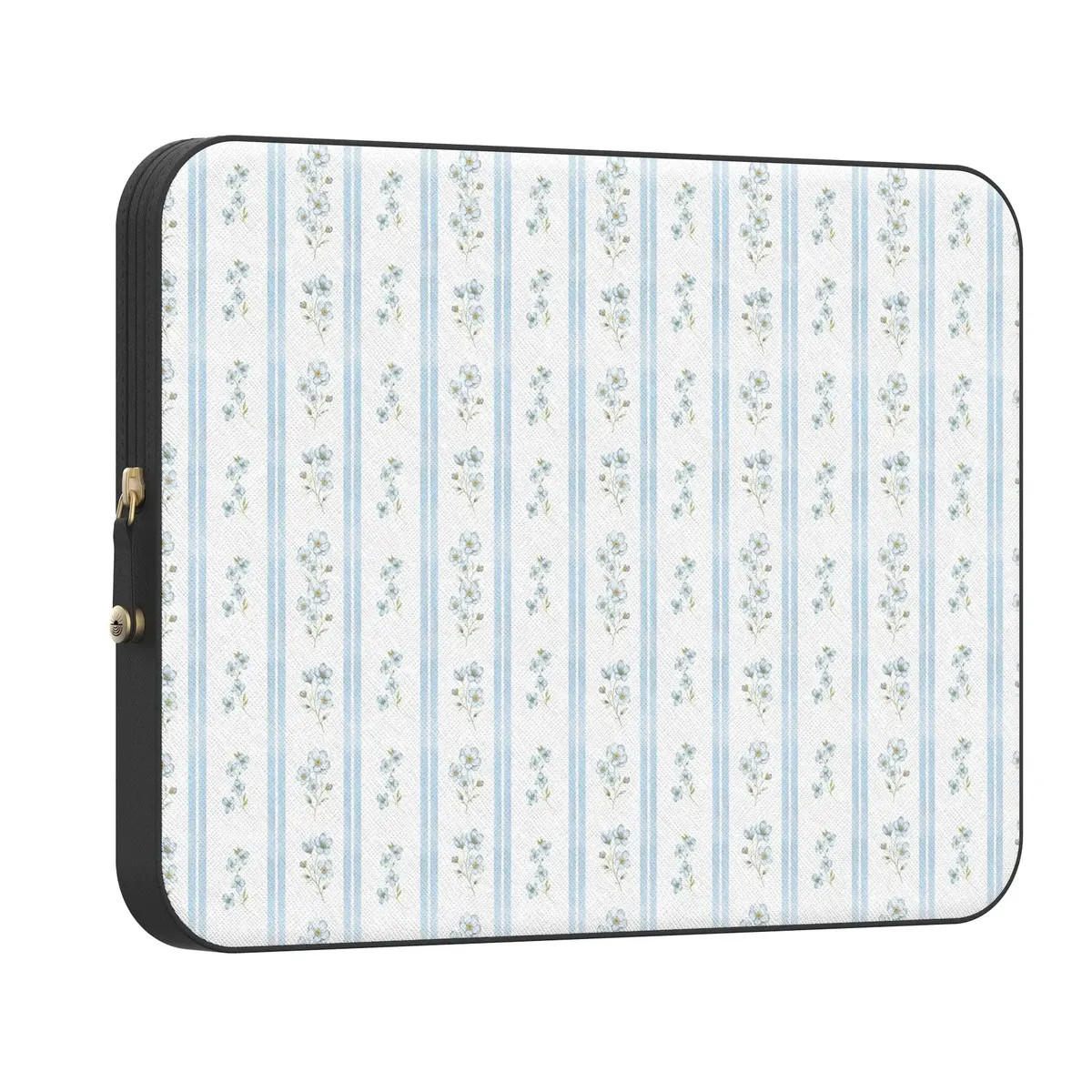 Cottage Stripe   Blue Floral Laptop Case | CASELY
