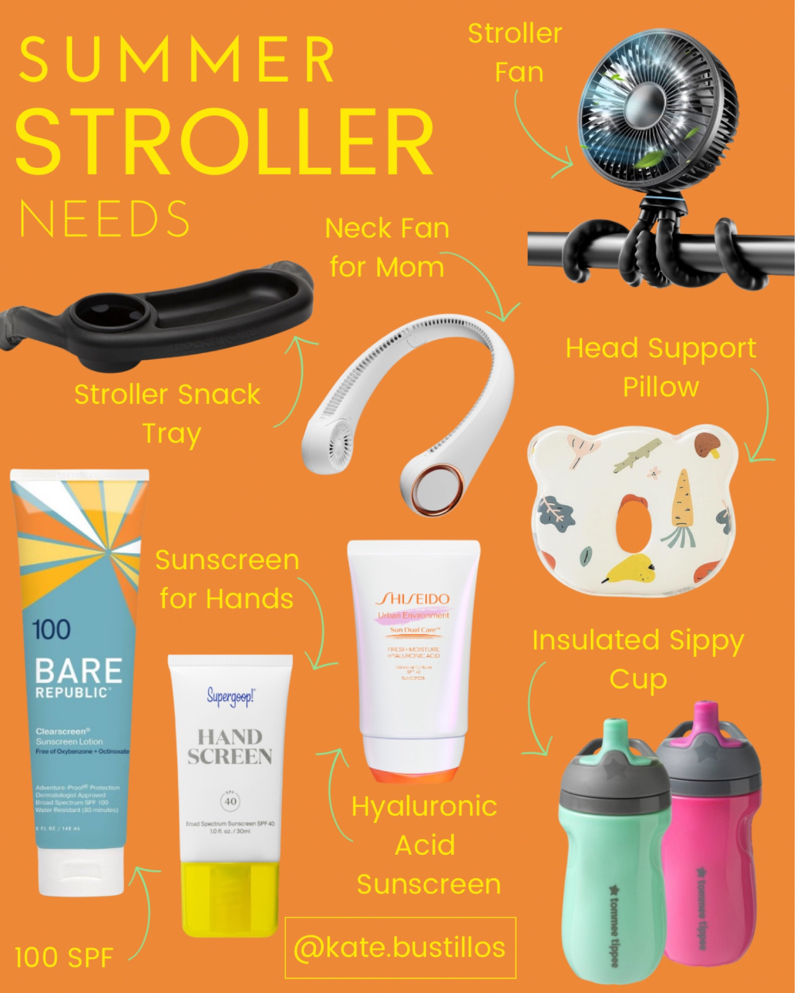The summer heat ☀️ is quickly approaching and I’m finding myself needing all of these items for our daily walks. This neck fan has *literally* been my savior during the warmer weather while still trying to get out and move my body, and all 3 of these sunscreens are 💯! Don’t forget about protecting your hands from the sun while pushing your stroller. I keep this HandScreen in my stroller for application before every walk! 

#summerneeds #stroller #baby #toddler #mom #pregnancy #maternity #kids

#LTKkids #LTKxSephora #LTKfamily