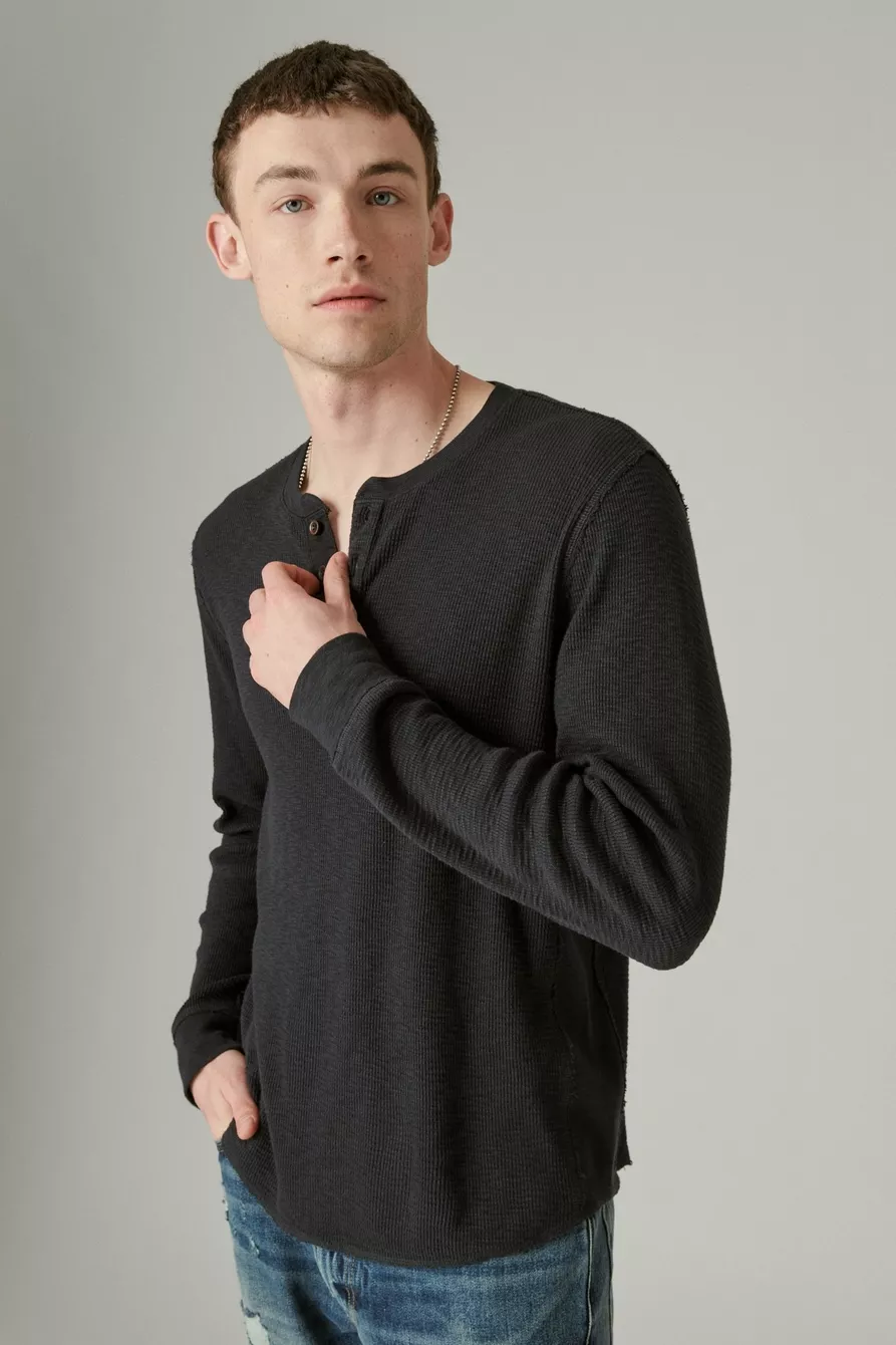 GARMENT DYE THERMAL HENLEY