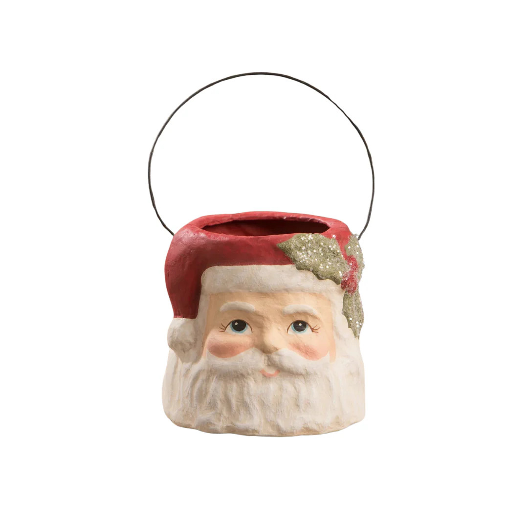Holly Jolly Small Santa Bucket | Pink Antlers