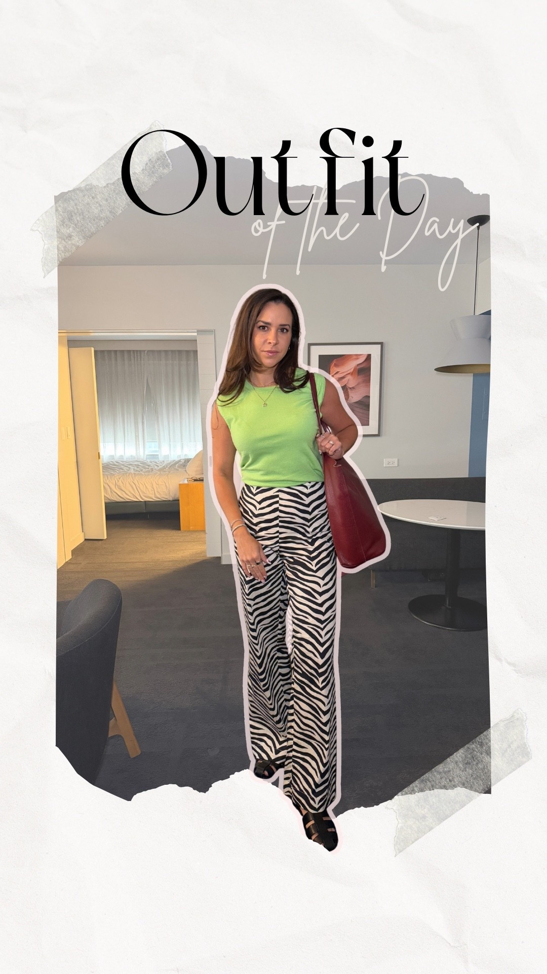 Zebra print. Like green. Pattern mixing. Simon miller. Zebra. Green. Printed pants. Work trip. What I wore. Fun work outfit.

#LTKootd #LTKWorkwear #LTKSaleAlert