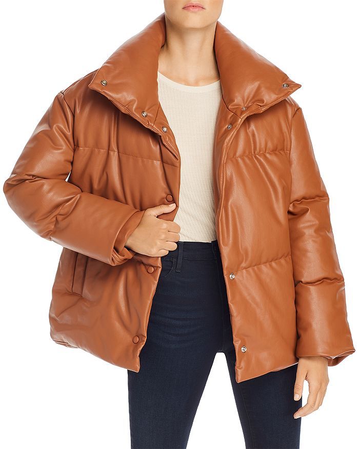 Oversize Faux Leather Puffer Jacket | Bloomingdale's (US)