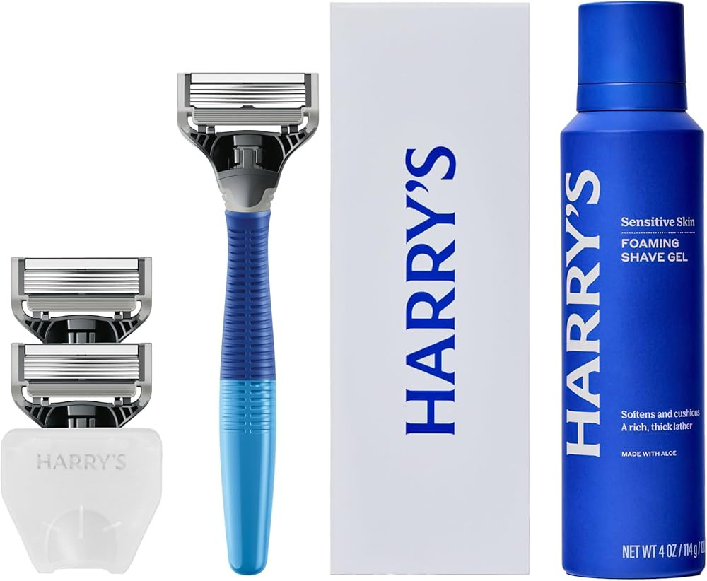 Harry's Original Shaving Kit for Men - Razor Handle, 3 Razor Blade Refills, Foaming Shave Gel, an... | Amazon (US)