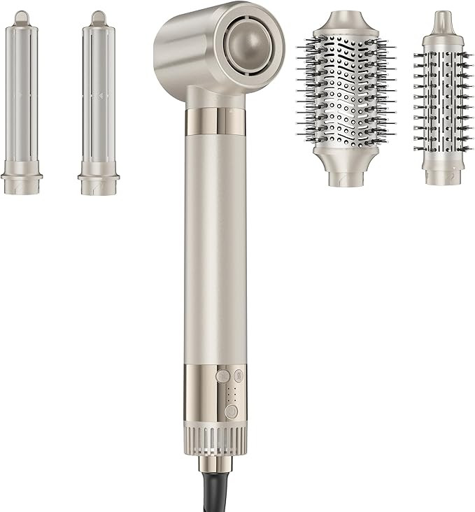 MESCOMB 5-in-1 Hot Air Styler Kit – 110,000 RPM Fast-Drying Dryer, Auto-Wrap Curlers, Straighte... | Amazon (US)