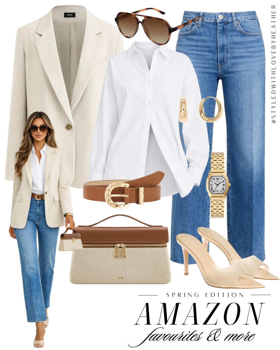 How to Style Your Blazer 🤍

A classic blazer layered over a crisp white button-down and straight-leg jeans is one of the most timeless outfit combinations. It’s polished, effortless, and perfect for everyday wear.

As a petite girly, I love pairing high-waisted jeans with a tucked or slightly open button-down because it helps define the waist and creates a longer, taller silhouette.

Finish the look with neutral heels, a structured bag, and gold accessories for that chic elevated vibe.

Everything is linked on my LTK ✨

 

 #LTKSpringSale #LTKootd #LTKWorkwear