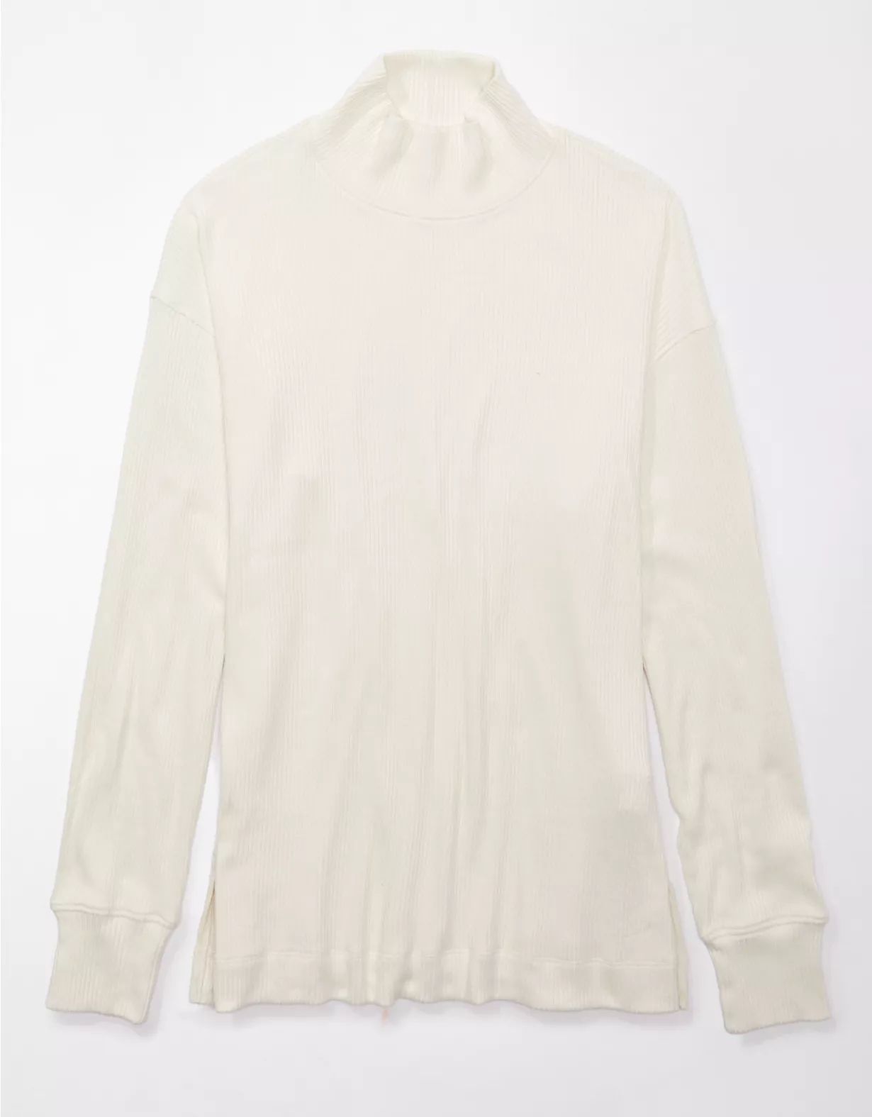AE Oversized Long-Sleeve Mock Neck Tee | American Eagle Outfitters (US & CA)