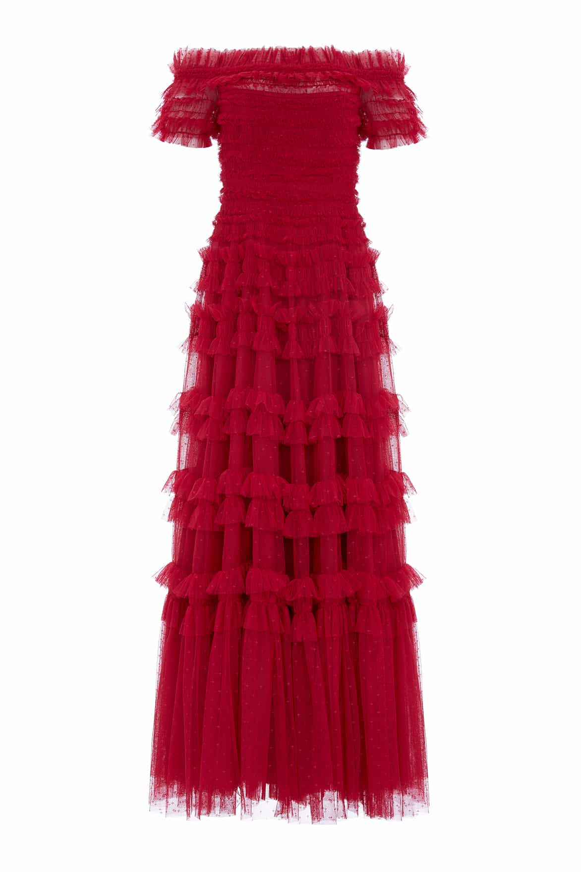 Lisette Ruffle Off Shoulder Gown | Needle & Thread