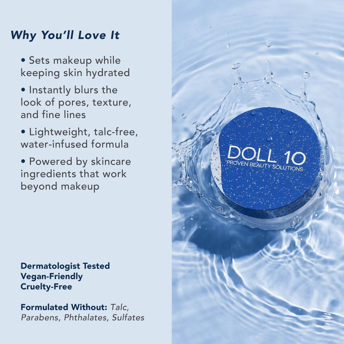 Doll 10 WaterBlur Talc-Free Finishing Powder with Brush | HSN