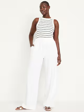 High-Waisted Linen-Blend Wide-Leg Pants | Old Navy (US)
