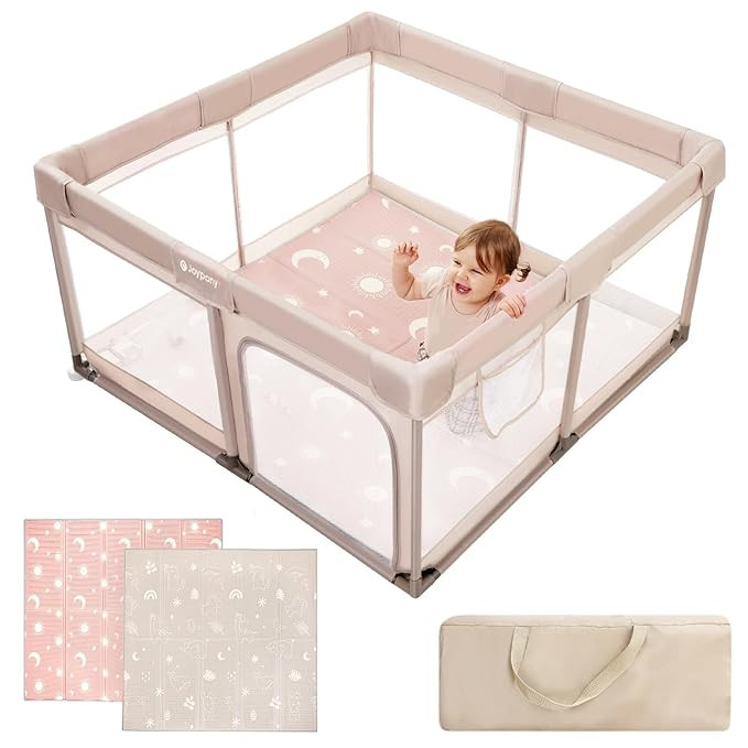 Baby Playpen with Mat, 50x50 in Small Play Pen for Babies, Toddler Playpen for Apartment, Indoors... | Amazon (US)