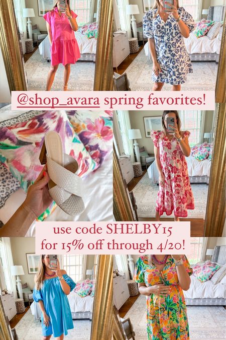 Avara NEW ARRIVALS // spring outfit inspo from Avara // code SHELBY15 will get you 15% off through Saturday, 4/20 // all these dresses are non maternity but work well with my 25 week bump // pregnancy style, maternity outfits, printed dress, bump friendly dresses, off the shoulder dress, vacation dress, colorful style // wearing a small in all the dresses (im 5’2) & the heels run tts 

#LTKSeasonal #LTKfindsunder100 #LTKbump