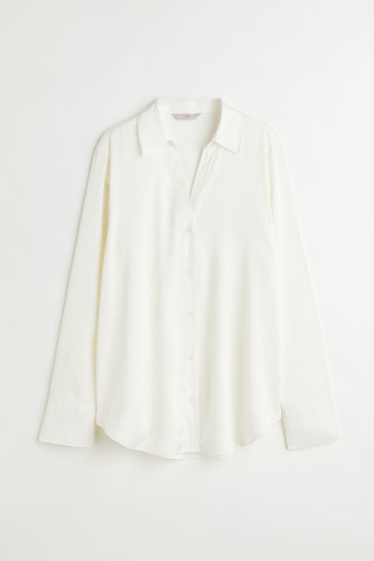 V-neck Blouse - Cream - Ladies | H&M US | H&M (US + CA)