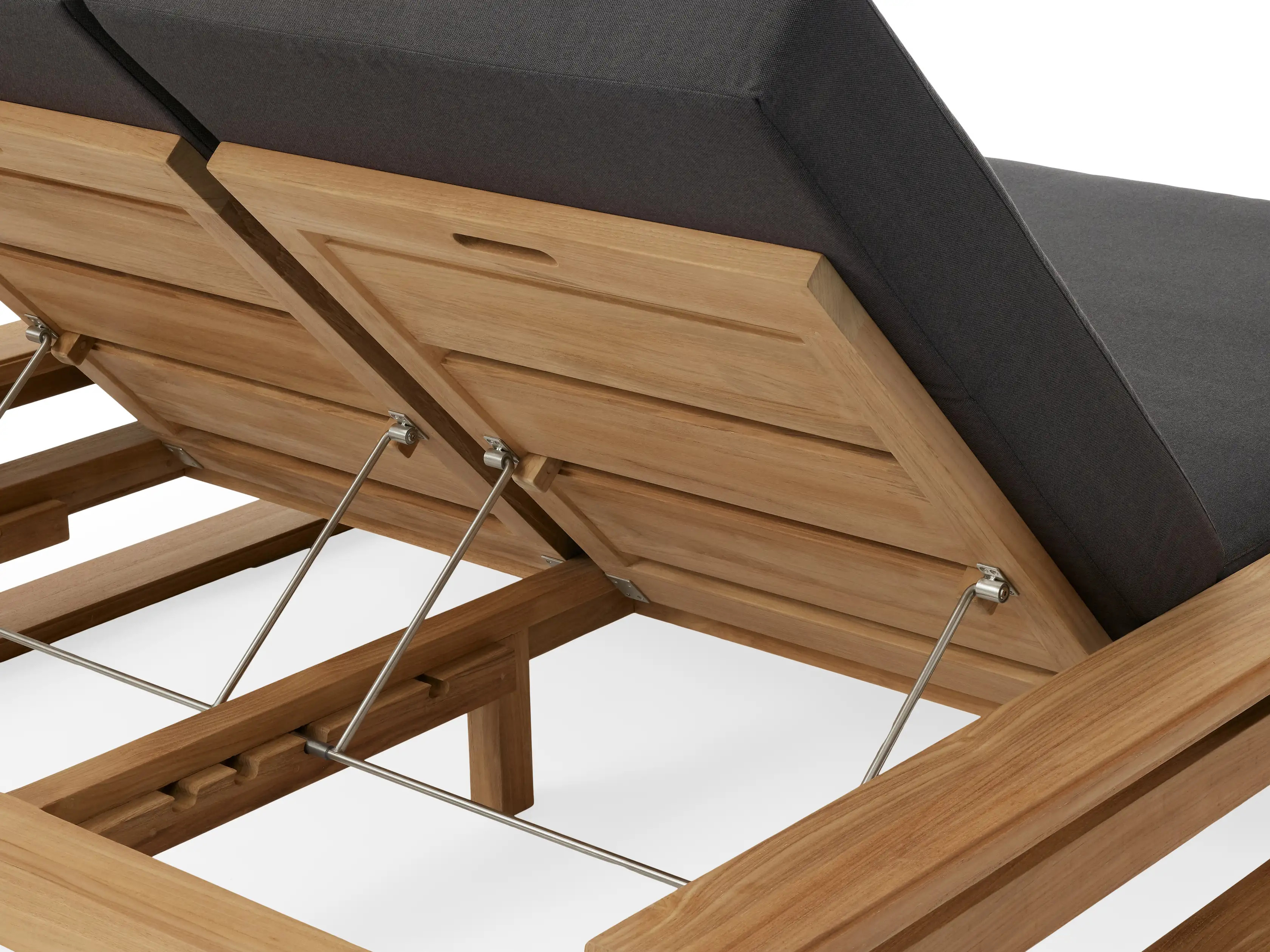 Canyon Outdoor Teak Double Chaise | Arhaus