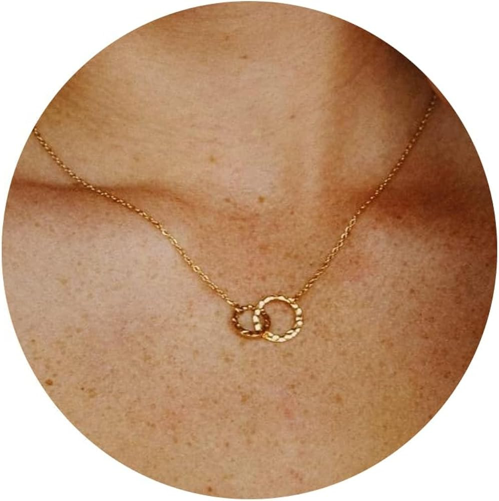 Ava Riley Dainty Necklace for Women,14K Real Silver Simple Necklace for Women, Pearl Lock Bar Kar... | Amazon (US)